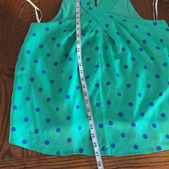 Lilly Pulitzer RORI halter top botanical green blue polka dots tie back neck M - Picture 15 of 16